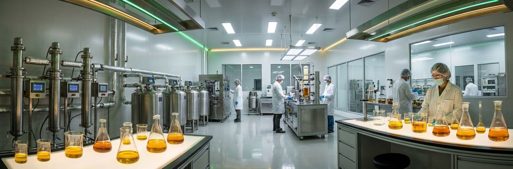 Cannabis manufacturing facility with extraction equipment